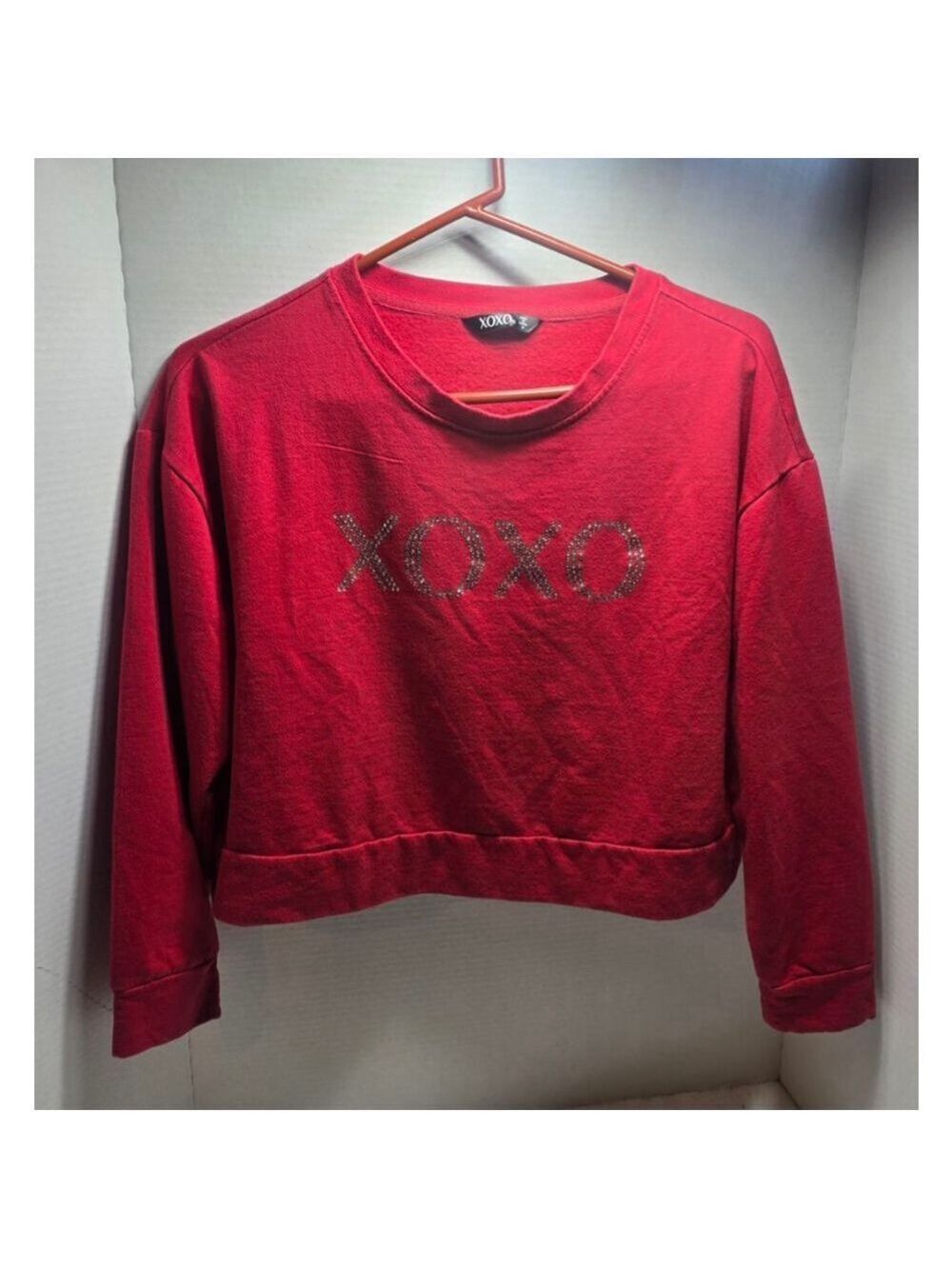 Women's XOXO Red Rhinestone XOXO Sweatshirt M